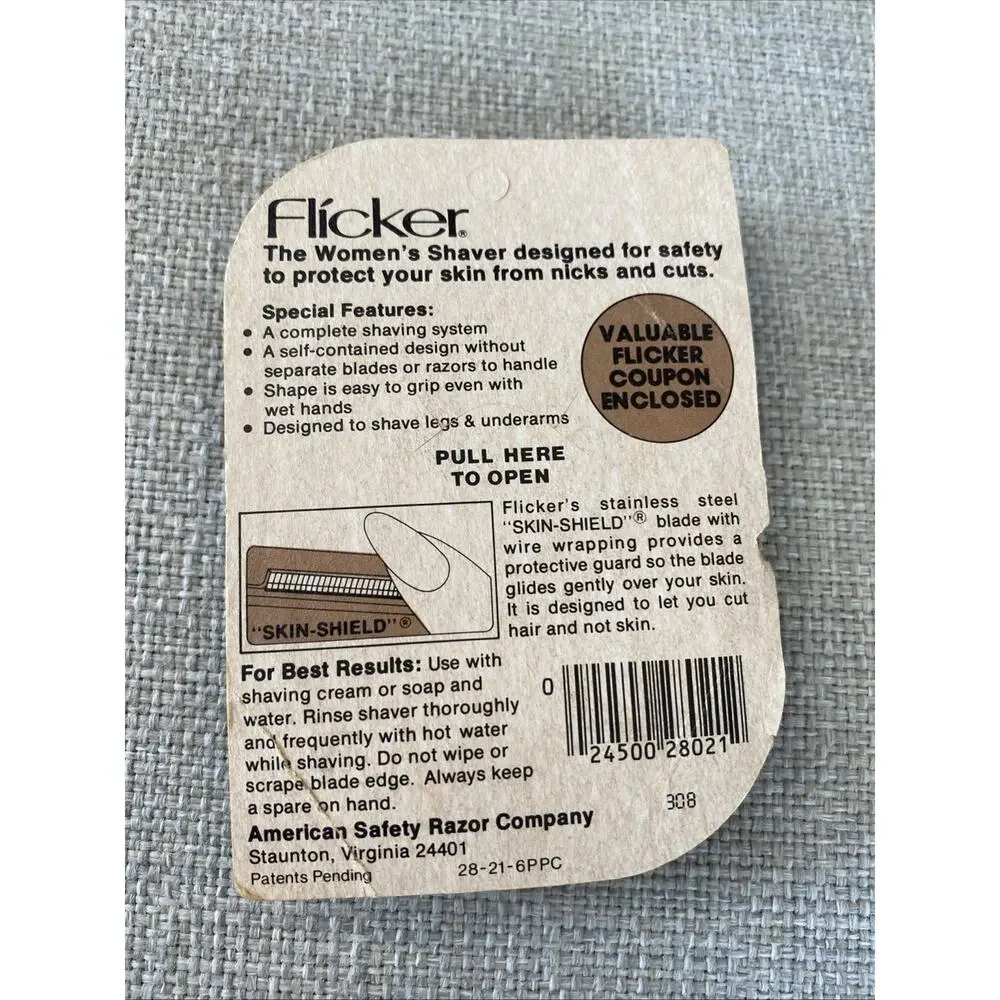 Vintage Flicker Womens Safety Shaver Trial Size NEW 1990s
